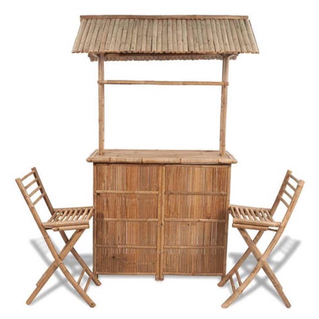 TIKI BAR, Bamboo - 215cm H x 135cm W (Chairs not incl)